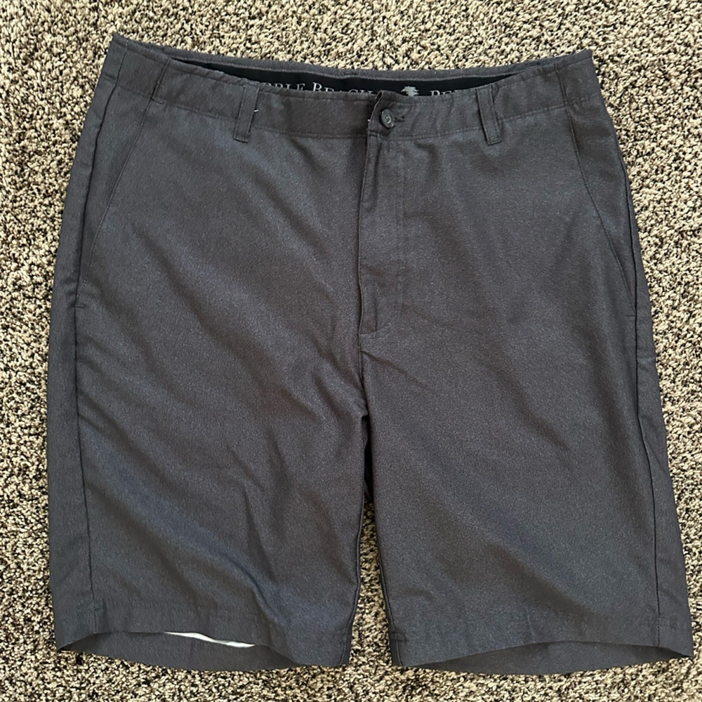 Pebble Beach Men's Flat Front Shorts - Dark Gray